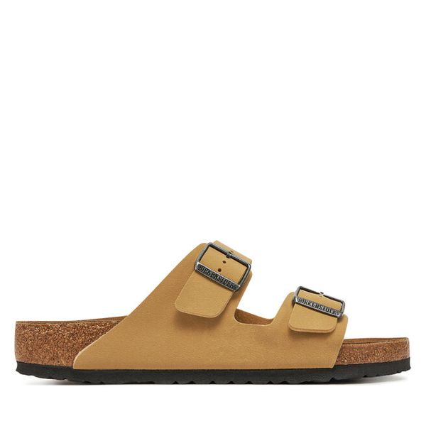 Klapki Birkenstock. Brązowe klapki i japonki męskie Birkenstock, bez wzorów. Za 269.99 zł.