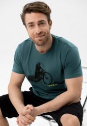 T-shirt z rowerowym printem, Comfort Fit, T-DAREN. T-shirty męskie Volcano, l, bez wzorów, z bawełny, bez kołnierzyka, bez ramiączek. Za 59.99 zł.