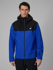 4F Kurtka przejściowa membrana 5000 męska - niebieska M. Niebieskie kurtki męskie 4f, l, bez wzorów, z materiału, biznesowe, bez ramiączek, bez kaptura. Za 399.99 zł.