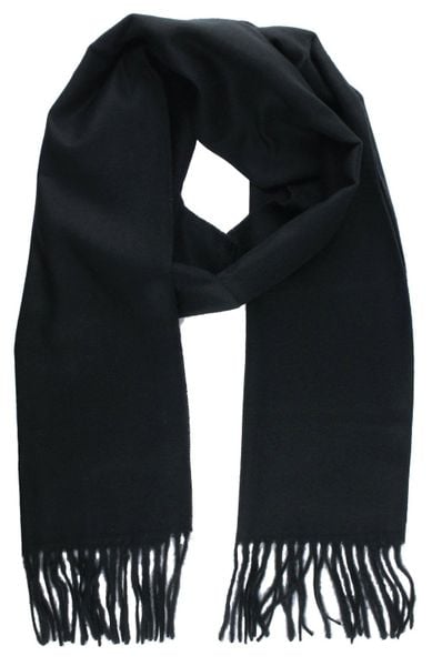 Szalik Męski V. Fraas - Cashmink - Jednokolorowy, Czarny. Czarne szaliki męskie V. Fraas, bez wzorów, z materiału. Za 65.00 zł.