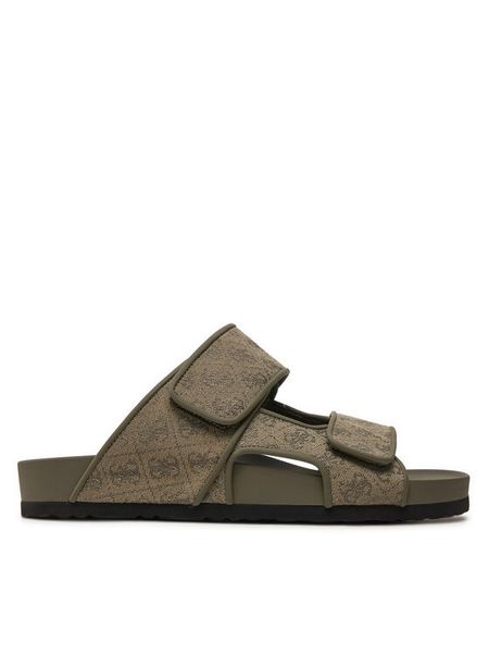 Guess Klapki Igea II Jqd 4g FMGIGJ FAL03 Khaki. Brązowe klapki i japonki męskie Guess, z aplikacjami, z materiału. Za 339.99 zł.