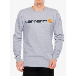 Bluza bez kaptura męska Carhartt Core Logo T-Shirt. Szare bluzy nierozpinane męskie Carhartt, m, bez wzorów, casualowe, bez ramiączek, bez kaptura. Za 129.99 zł.