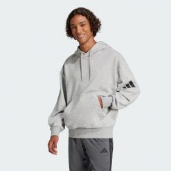Bluza z kapturem Essentials Loose-Fit 3 Bar Logo French Terry. Czarne bluzy nierozpinane męskie ADIDAS, s, bez wzorów, z materiału, sportowe, bez ramiączek, z kapturem. Za 279.00 zł.