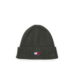Czapka Tommy Jeans. Zielone czapki męskie Tommy Jeans, na zimę, bez wzorów, z jeansu. Za 149.99 zł.