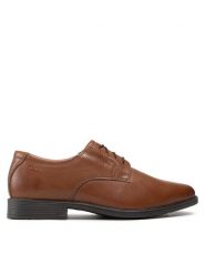 Clarks Półbuty Tilden Plain 261300977 Brązowy. Brązowe eleganckie półbuty męskie Clarks, ze skóry, wizytowe, bez obcasa, bez zapięcia. Za 289.99 zł.