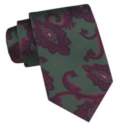 Klasyczny Krawat Męski CHATTIER - Zieleń z Motywem Kwiatowym. Zielone krawaty i muchy męskie Chattier, bez wzorów, z tkaniny, eleganckie. Za 49.00 zł.