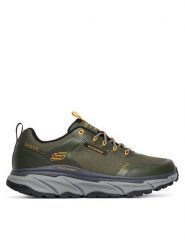 Skechers Trekkingi D'Lux Journey 237419 GRN Khaki. Brązowe buty trekkingowe męskie Skechers, bez wzorów, z materiału, sportowe, bez obcasa, bez zapięcia. Za 379.99 zł.