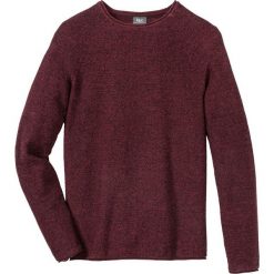 Sweter melanżowy z bawełny z recyclingu bonprix bordowo-czarny melanż. Swetry męskie marki bonprix. Za 69.99 zł.