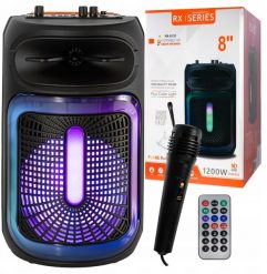 Mocny Przenośny Głośnik Boombox Bluetooth Usb Sd Aux Radio Mikrofon Karaoke. Głośniki przenośne Ravo. Za 196.59 zł.