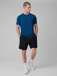 4F Spodenki treningowe szybkoschnące męskie - czarne L. Czarne szorty sportowe męskie 4f, bez wzorów, z tkaniny, sportowe. Za 149.99 zł.