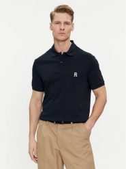 Tommy Hilfiger Polo Interlock MW0MW34783 Granatowy Regular Fit. Niebieskie koszulki polo męskie Tommy Hilfiger, m, bez wzorów, z bawełny, bez kołnierzyka, bez ramiączek. Za 299.99 zł.