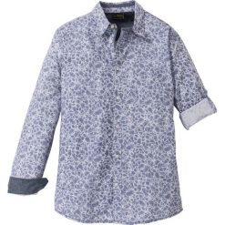 Koszula w kwiatowy deseń Slim Fit, długi rękaw bonprix biało-niebieski w kwiatowy deseń. Koszule męskie bonprix. Za 89.99 zł.