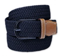Ciemny Granatowy Elastyczny Męski Pasek do Spodni, Pleciony, Casual -ALTIES- Parciany, Jednokolorowy. Niebieskie paski męskie Alties, bez wzorów, z elastanu, casualowe. Za 59.00 zł.