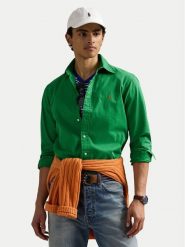 Polo Ralph Lauren Koszula 710937993013 Zielony Custom Fit. Zielone koszule męskie Polo Ralph Lauren, m, bez wzorów, z bawełny, bez kołnierzyka, bez ramiączek. Za 599.99 zł.