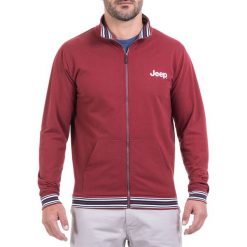 Bluza w kolorze czerwonym. Czerwone bluzy rozpinane męskie Jeep, m, bez wzorów, bez ramiączek, bez kaptura. W wyprzedaży za 124.95 zł.
