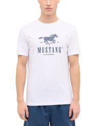 Męski T-Shirt Mustang Style Austin Bright White 1015069 2007. Białe t-shirty męskie Mustang, m, bez wzorów, bez kołnierzyka, bez ramiączek. Za 69.99 zł.