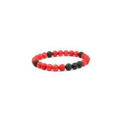Bransoletka Męska Koral i Lawa. Czerwone biżuteria dla mężczyzn Brazi druse jewelry. Za 70.00 zł.