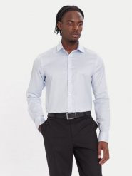 Calvin Klein Koszula LV019EU068 Błękitny Slim Fit. Niebieskie koszule męskie Calvin Klein, m, bez wzorów, z bawełny, bez kołnierzyka, bez ramiączek. Za 389.99 zł.