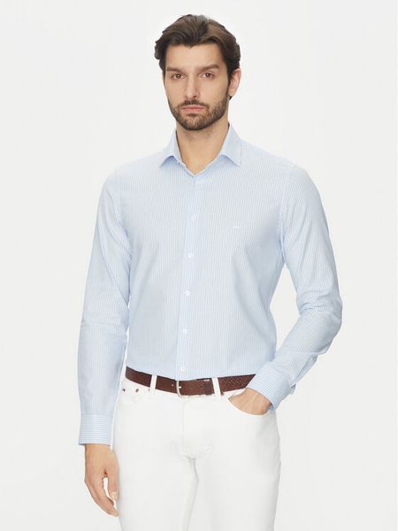 Michael Kors Koszula MK0DS01408 Błękitny Slim Fit. Niebieskie koszule męskie Michael Kors, m, bez wzorów, z bawełny, bez kołnierzyka, bez ramiączek. Za 199.99 zł.