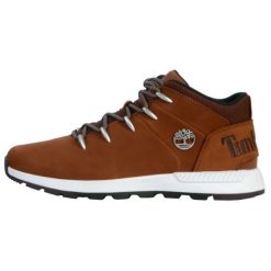 Buty trekkingowe Timberland Sprint Trekker Mid skórzane. Czerwone buty trekkingowe męskie Timberland, na jesień, bez wzorów, z nubiku, bez zapięcia, do biegania. W wyprzedaży za 559.20 zł.