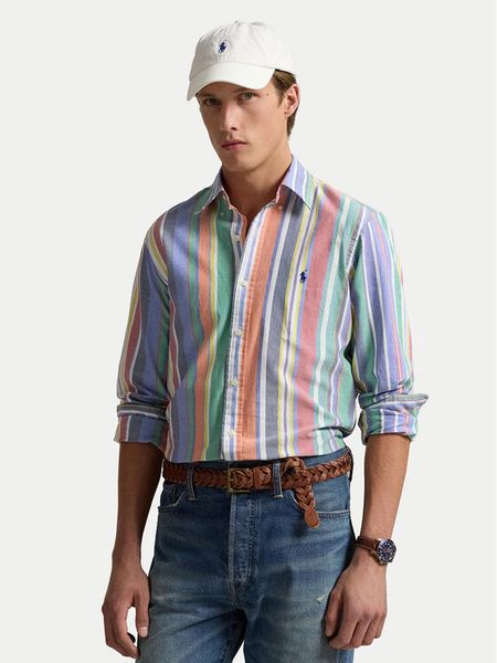 Polo Ralph Lauren Koszula 710968964001 Kolorowy Custom Fit. Koszule męskie Polo Ralph Lauren, l, bez wzorów, z bawełny, bez kołnierzyka, bez ramiączek. Za 409.99 zł.