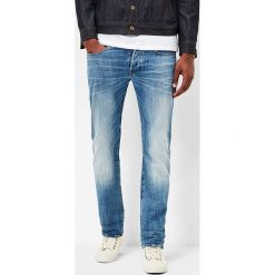 Dżinsy "3301" - Straight fit - w kolorze niebieskim. Niebieskie jeansy męskie G-Star, z aplikacjami, klasyczne. W wyprzedaży za 235.95 zł.