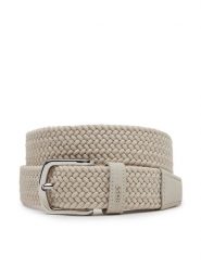 BOSS Pasek Męski 50537169 Beżowy. Brązowe paski męskie Boss, bez wzorów, z materiału. Za 379.99 zł.