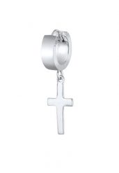 KUZZOI Męski pojedynczy kolczyk kreola krzyż Cross Trend ze srebra próby 925 Sterling Silver Biżuteria męska 1 ct Męskie. Szara biżuteria dla mężczyzn KUZZOI, z materiału, srebrne. Za 211.64 zł.