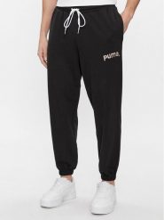 Puma Spodnie dresowe Team 538261 Czarny Relaxed Fit. Czarne spodnie dresowe męskie Puma, bez wzorów, z bawełny. Za 329.99 zł.