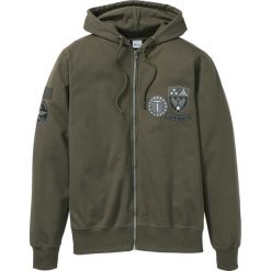 Bluza rozpinana z kapturem bonprix ciemnooliwkowy. Bluzy z kapturem męskie marki bonprix. Za 49.99 zł.