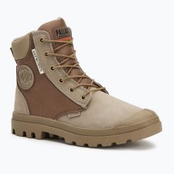 Buty Palladium Pampa Sc Wpn U-S dune. Brązowe buty trekkingowe męskie Palladium, bez wzorów, sportowe, bez obcasa, bez zapięcia. Za 439.99 zł.