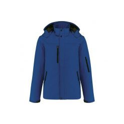 Kurtka softshell z kapturem, ocieplana Kariban. Niebieskie kurtki męskie KARIBAN, na zimę, m, bez wzorów, z softshellu, z kapturem. Za 387.00 zł.