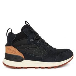 Trekkingi Merrell. Czarne buty trekkingowe męskie Merrell, bez wzorów, sportowe, bez obcasa, bez zapięcia. Za 479.99 zł.
