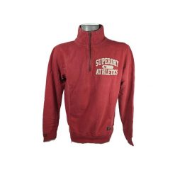 Sweter 1/2 zip Superdry Vintage Athletic. Czerwone swetry męskie Superdry., bez wzorów, vintage, bez kołnierzyka, bez ramiączek. W wyprzedaży za 240.00 zł.