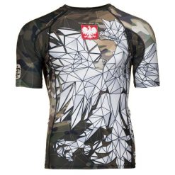 Koszulka Męska Rashguard MMA na Siłownię EXTREME HOBBY POLSKA CAMO. Brązowe bielizna termoaktywna męska EXTREME HOBBY, m, bez wzorów, z bawełny, bez ramiączek, do biegania. Za 199.00 zł.