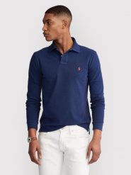 Polo Ralph Lauren Polo 710681126038 Granatowy Slim Fit. Niebieskie koszulki polo męskie Polo Ralph Lauren, m, bez wzorów, z bawełny, bez kołnierzyka, bez ramiączek. Za 579.99 zł.