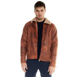 Męska kurtka typu sherpa Leone Shades. Żółte kurtki męskie LEONE 1947 APPAREL, l, bez wzorów, z tkaniny, sportowe, bez ramiączek, bez kaptura. W wyprzedaży za 447.20 zł.