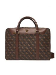 Guess Torba na laptopa Vezzola Smart HMEVZL P3138 Brązowy. Brązowe torby na laptopa męskie Guess, z aplikacjami, ze skóry. Za 449.99 zł.