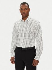 HUGO Koszula Kenno 50544929 Biały Slim Fit. Białe koszule męskie Hugo, m, bez wzorów, z bawełny, bez kołnierzyka, bez ramiączek. Za 369.99 zł.