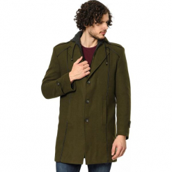 Płaszcz w kolorze khaki. Brązowe płaszcze męskie AVVA, Dewberry, na zimę. Za 539.95 zł.