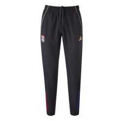 Spodnie dresowe Prematch OL 2025/26. Czarne spodnie dresowe męskie ADIDAS, bez wzorów, z dresówki. W wyprzedaży za 229.50 zł.