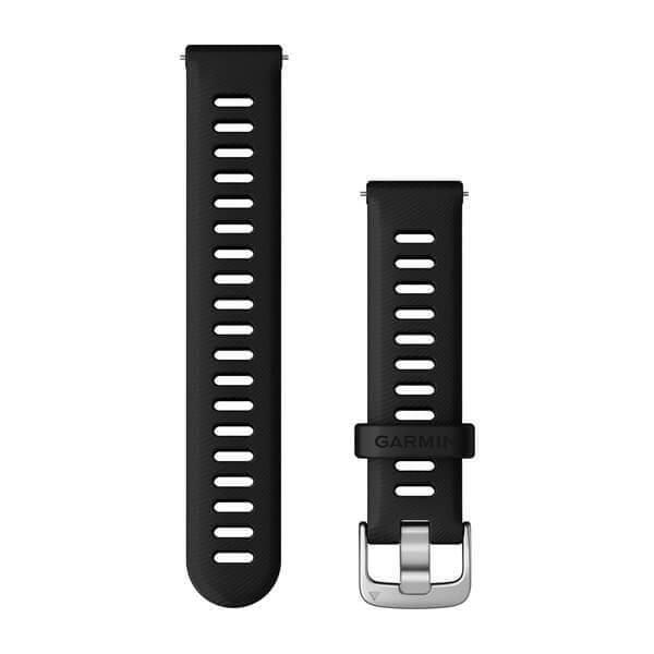 Pasek do zegarka z szybkozłączką ze srebrną klamrą Garmin 18 mm. Czarne zegarki sportowe Garmin. Za 198.50 zł.