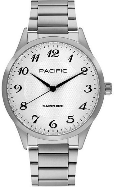 Zegarek męski PACIFIC-stalowy-szkło SZAFIR- BMB-1102-01. Szare zegarki męskie Perfect, szklane. Za 249.40 zł.
