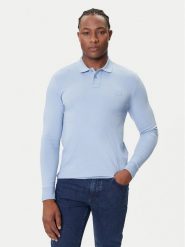 BOSS Polo Passerby 50507704 Błękitny Slim Fit. Niebieskie koszulki polo męskie Boss, l, bez wzorów, z bawełny, bez kołnierzyka, bez ramiączek. Za 249.99 zł.