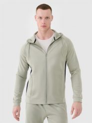 4F Bluza treningowa szybkoschnąca męska - khaki L. Brązowe bluzy z kapturem męskie 4f, l, bez wzorów, z dzianiny, z kapturem. W wyprzedaży za 139.99 zł.