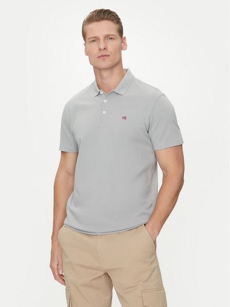 Napapijri Polo Ealis NP0A4H8B Szary Regular Fit. Szare koszulki polo męskie Napapijri, m, bez wzorów, z bawełny, bez kołnierzyka, bez ramiączek. Za 169.99 zł.