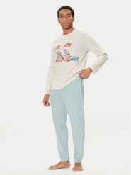 United Colors Of Benetton Piżama 30964P02Y Beżowy Regular Fit. Brązowe piżamy męskie United Colors Of Benetton, m, bez wzorów, z bawełny, bez kołnierzyka, bez ramiączek. Za 259.99 zł.