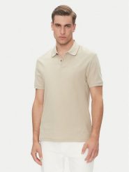 Calvin Klein Polo LV04LC239G Beżowy Regular Fit. Brązowe koszulki polo męskie Calvin Klein, l, bez wzorów, z bawełny, bez kołnierzyka, bez ramiączek. Za 199.99 zł.