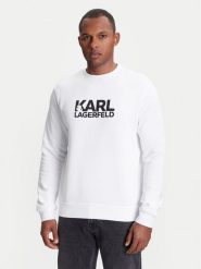 KARL LAGERFELD Bluza 705091 553917 Biały Regular Fit. Białe bluzy nierozpinane męskie KARL LAGERFELD, l, bez wzorów, z bawełny, bez ramiączek, bez kaptura. Za 359.99 zł.