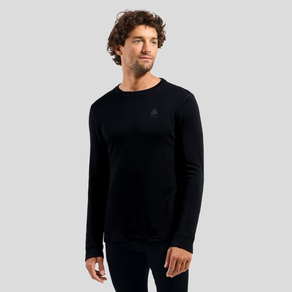 Bluza termoaktywna męska Odlo Merino 260 BL Top Crew Neck LS. Czarne bielizna termoaktywna męska Odlo, m, bez wzorów, bez ramiączek, do biegania. Za 356.99 zł.